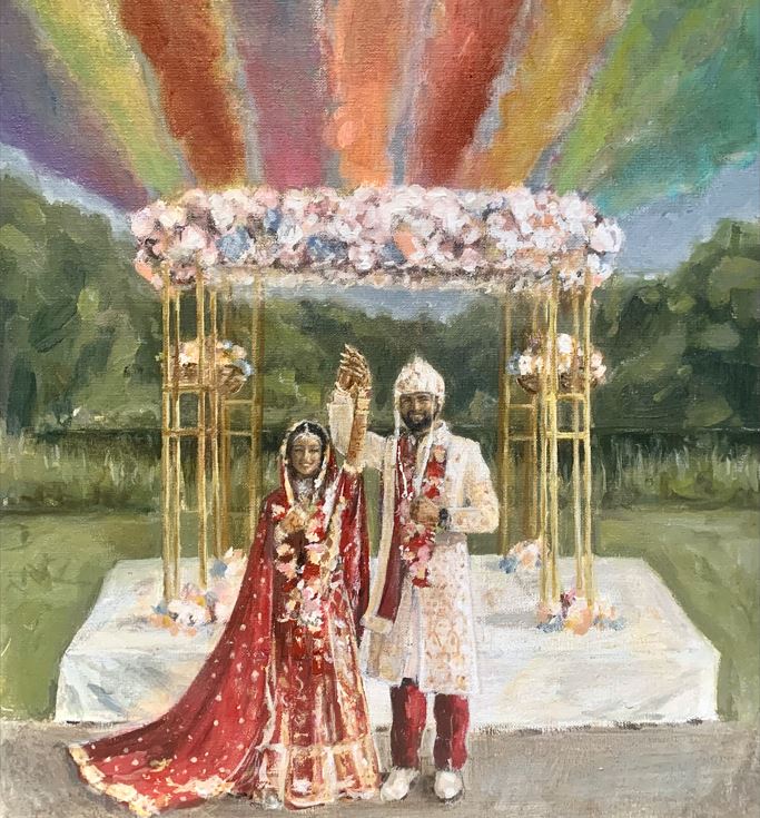 Feest bij Sara van Heukelom Live Wedding Paintings